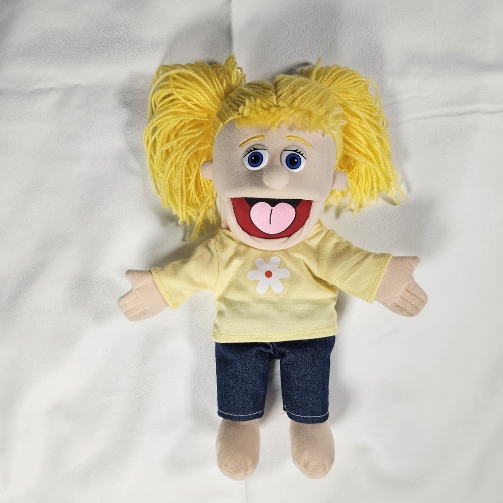 Silly Puppets Katie Peach Girl 16" Plush Ventriloquist Hand Puppet Pretend Play